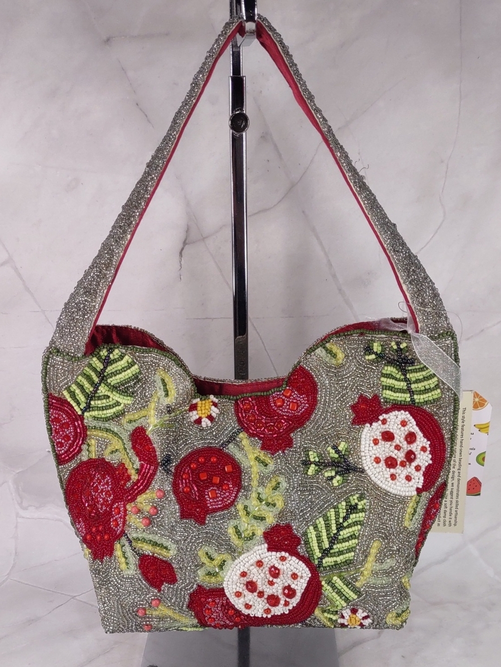 Beaded Pomegranate Shoulder Bag